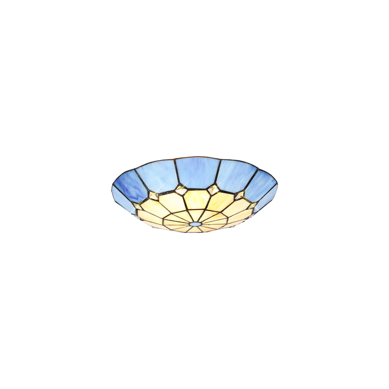 Regal Lighting SL-2059 Tiffany Easy Fit Uplighter Shade  Cream And Blue 35cm