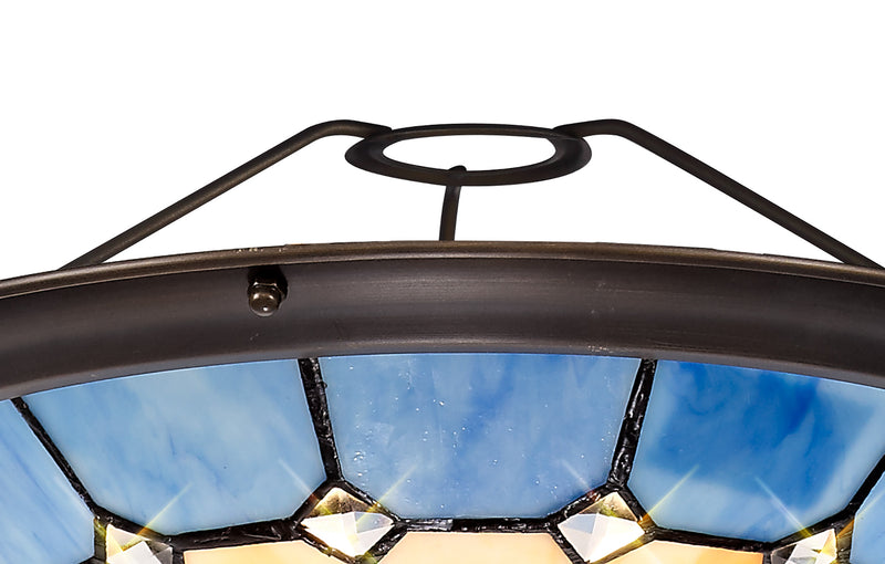 Regal Lighting SL-2059 Tiffany Easy Fit Uplighter Shade  Cream And Blue 35cm