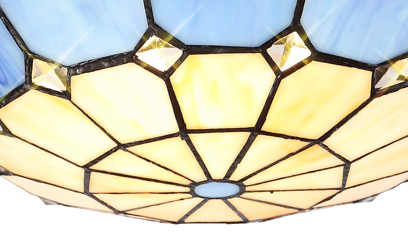 Regal Lighting SL-2059 Tiffany Easy Fit Uplighter Shade  Cream And Blue 35cm