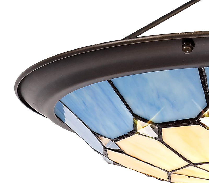 Regal Lighting SL-2059 Tiffany Easy Fit Uplighter Shade  Cream And Blue 35cm
