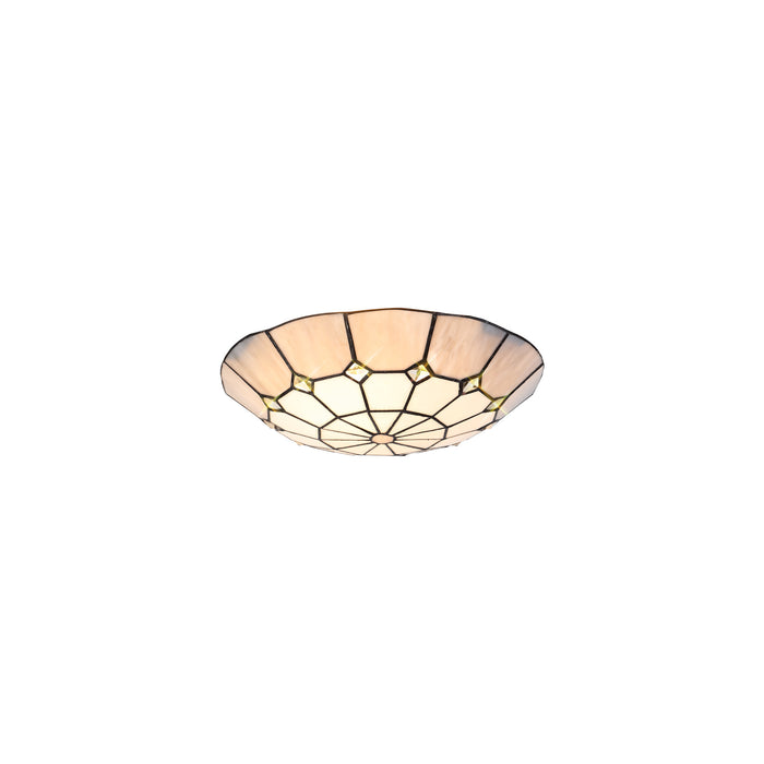 Regal Lighting SL-2058 Tiffany Easy Fit Uplighter Shade  Cream And Grey 35cm