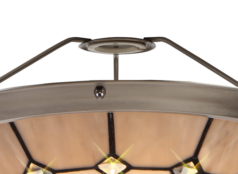 Regal Lighting SL-2058 Tiffany Easy Fit Uplighter Shade  Cream And Grey 35cm