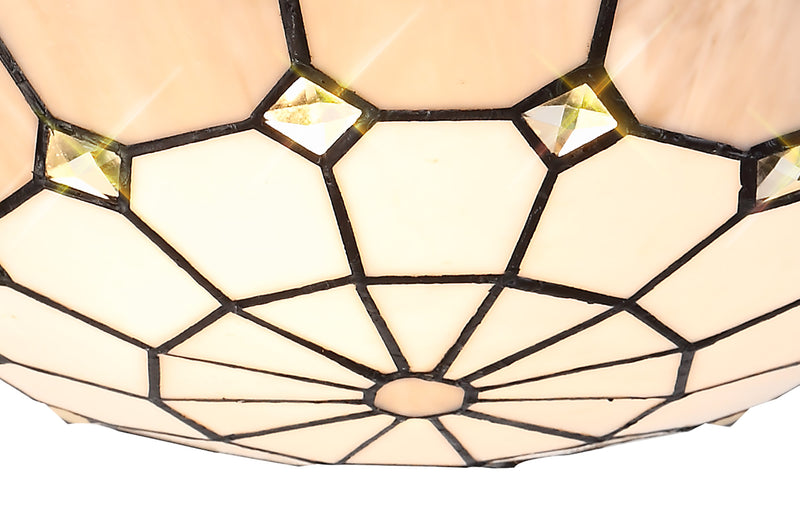 Regal Lighting SL-2058 Tiffany Easy Fit Uplighter Shade  Cream And Grey 35cm