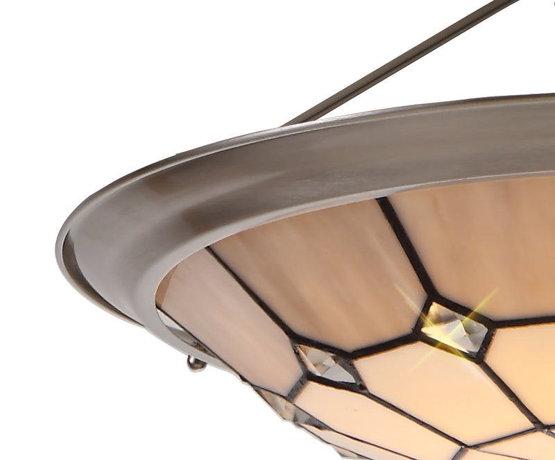 Regal Lighting SL-2058 Tiffany Easy Fit Uplighter Shade  Cream And Grey 35cm