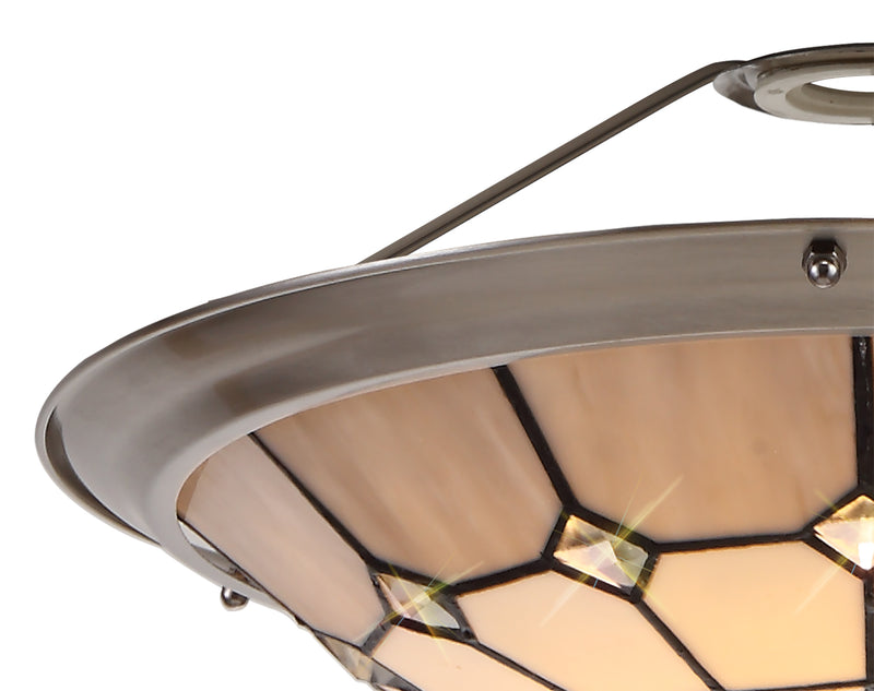 Regal Lighting SL-2058 Tiffany Easy Fit Uplighter Shade  Cream And Grey 35cm