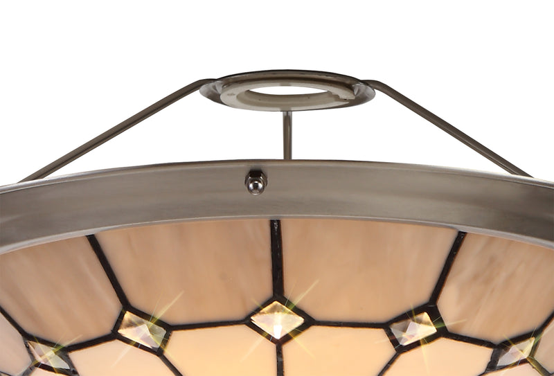 Regal Lighting SL-2058 Tiffany Easy Fit Uplighter Shade  Cream And Grey 35cm