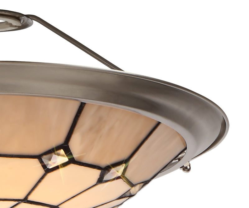 Regal Lighting SL-2058 Tiffany Easy Fit Uplighter Shade  Cream And Grey 35cm