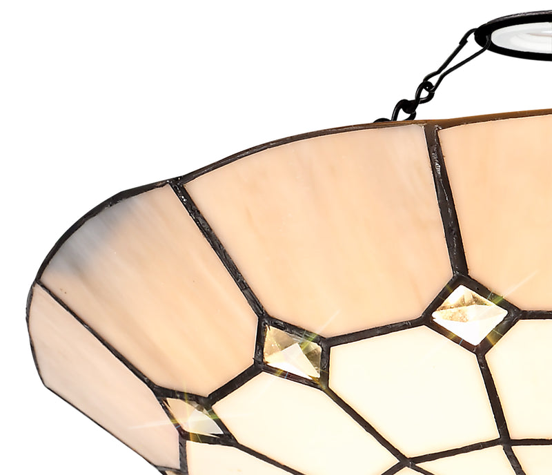 Regal Lighting SL-2058 Tiffany Easy Fit Uplighter Shade  Cream And Grey 35cm