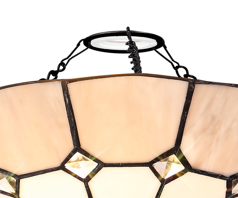 Regal Lighting SL-2058 Tiffany Easy Fit Uplighter Shade  Cream And Grey 35cm