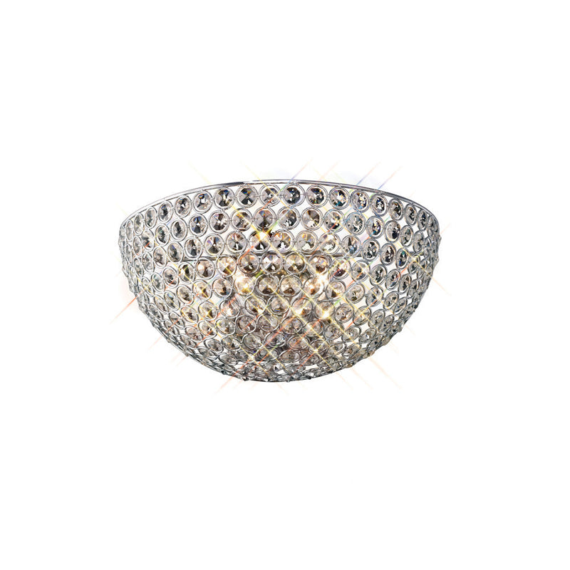 Diyas Ava Circular Wall Lamp 2 Light G9 Polished Chrome/Crystal • IL30198