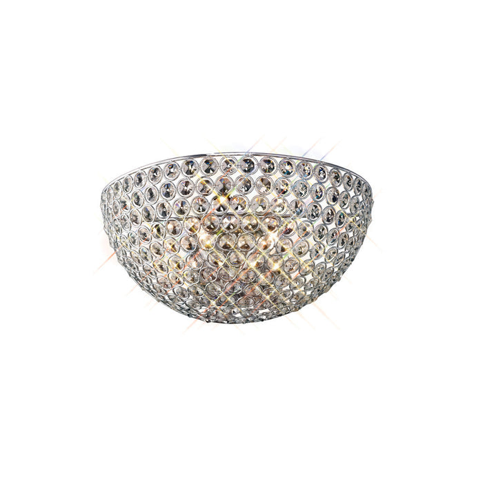 Diyas Ava Circular Wall Lamp 2 Light G9 Polished Chrome/Crystal • IL30198