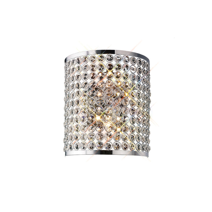 Diyas Ava Rectangle Wall Lamp 2 Light G9 Polished Chrome/Crystal • IL30199