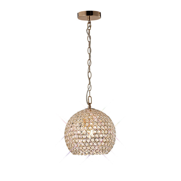 Diyas Ava Pendant 4 Light G9 French Gold/Crystal • IL30751