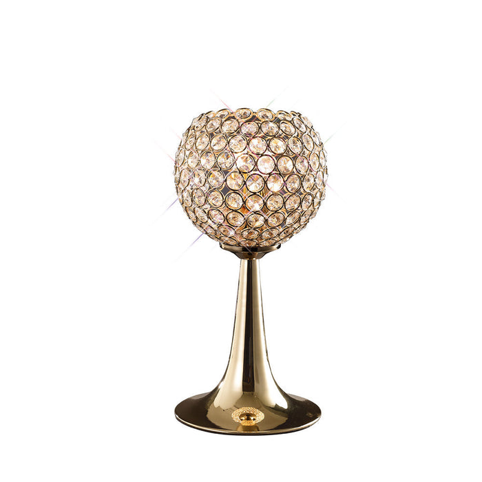Diyas Ava Table Lamp 2 Light G9 French Gold/Crystal, NOT LED/CFL Compatible • IL30755