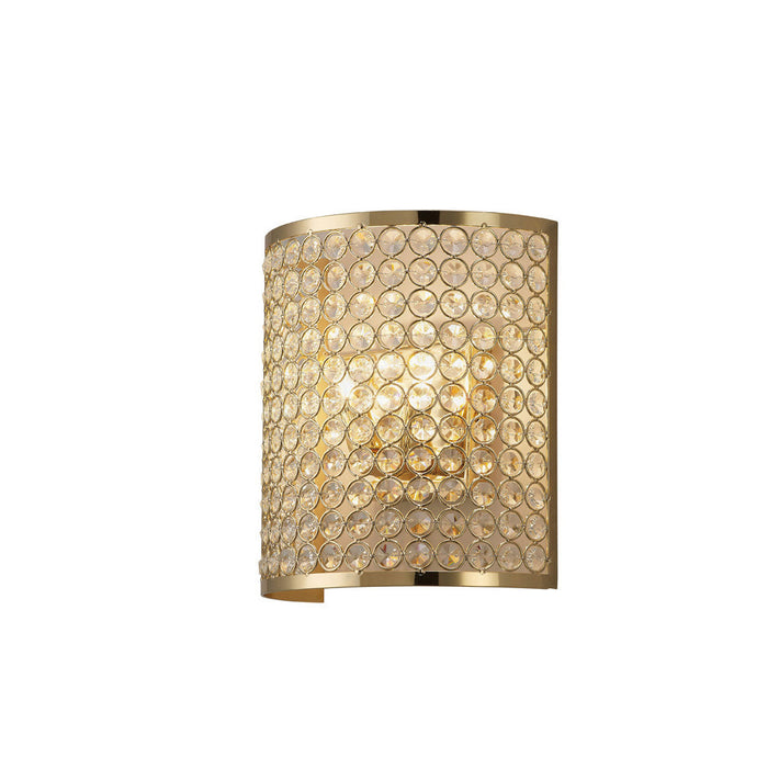 Diyas Ava Wall Lamp Rectangle 2 Light G9 French Gold/Crystal • IL30759