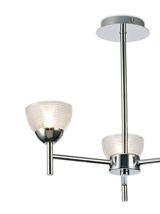 Deco Avalon Ceiling 3 Light G9 Pendant/Semi Ceiling, Polished Chrome With Clear Prismatic Glass • D0413