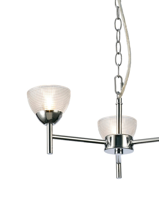 Deco Avalon Ceiling 3 Light G9 Pendant/Semi Ceiling, Polished Chrome With Clear Prismatic Glass • D0413