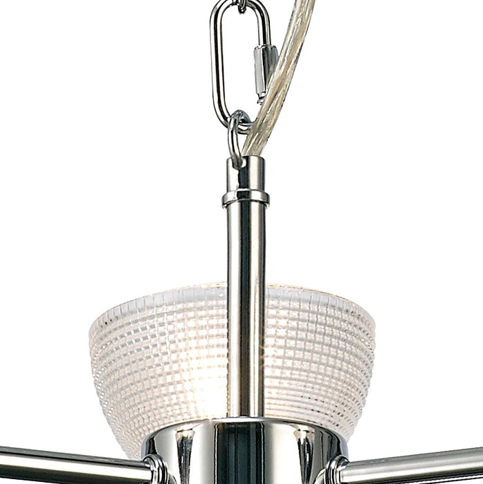 Deco Avalon Ceiling 3 Light G9 Pendant/Semi Ceiling, Polished Chrome With Clear Prismatic Glass • D0413