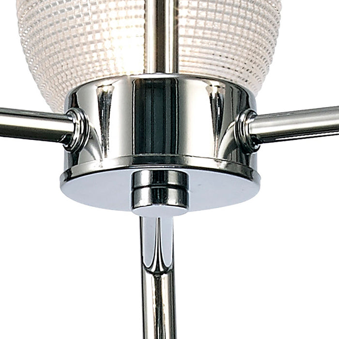 Deco Avalon Ceiling 3 Light G9 Pendant/Semi Ceiling, Polished Chrome With Clear Prismatic Glass • D0413