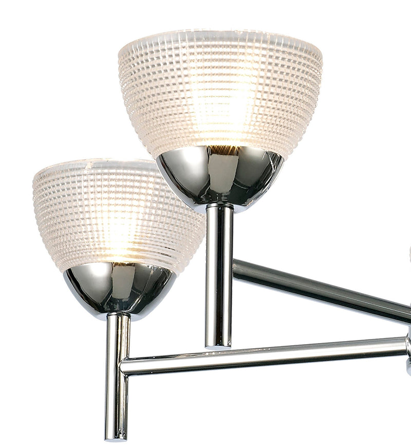 Deco Avalon Ceiling 5 Light G9 Pendant/Semi Ceiling, Polished Chrome With Clear Prismatic Glass • D0414