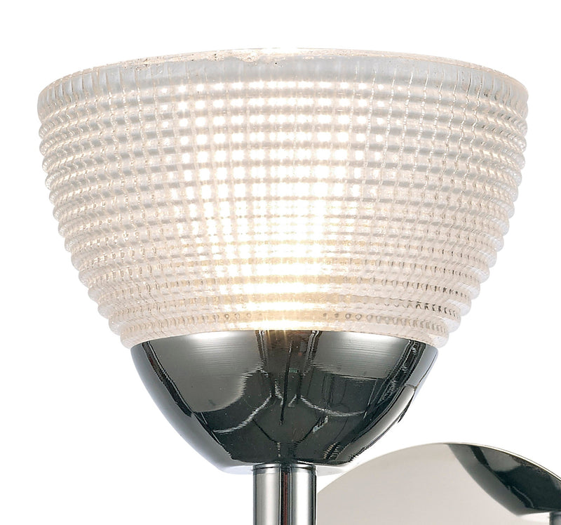 Deco Avalon 1 Light G9 Wall Lamp, Polished Chrome With Clear Prismatic Glass • D0415