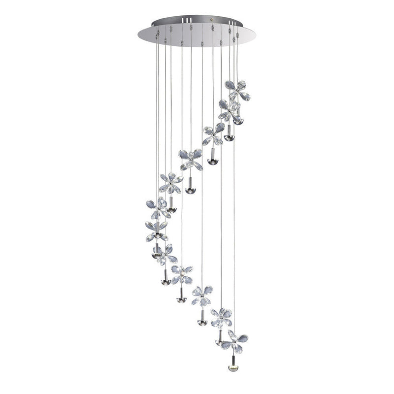 Diyas Aviva Pendant 12 Light 4000K LED Polished Chrome/Crystal • IL31143