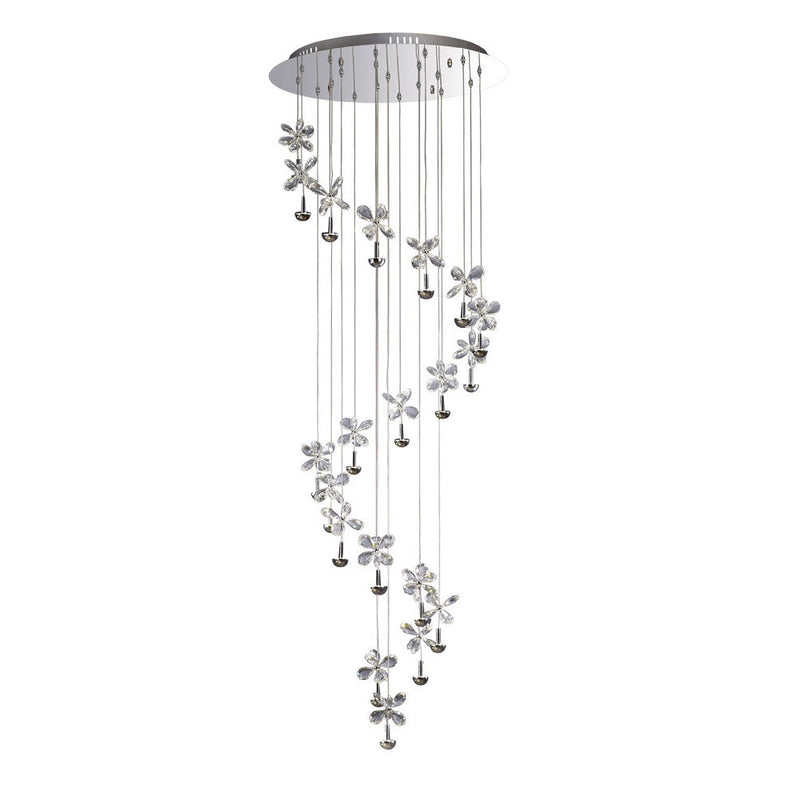 Diyas Aviva Pendant 20 Light 4000K LED Polished Chrome/Crystal • IL31144