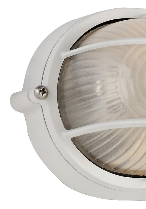Deco Avon Oval Wall/Ceiling Lamp, 1 Light E27, IP44, White/Glass • D0479