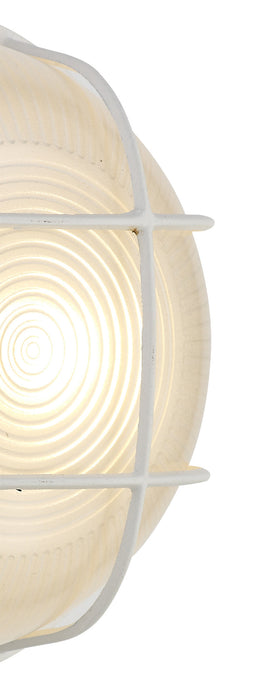 Deco Avon Round Wall/Ceiling Lamp, 1 Light E27, IP44, White/Glass • D0481