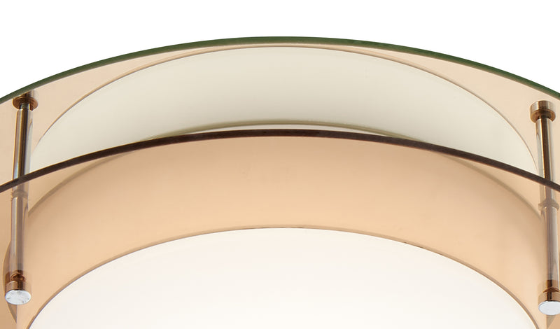 Regal lighting SL-2233 1 Light Flush LED Ceiling Light Amber And Mirror IP44