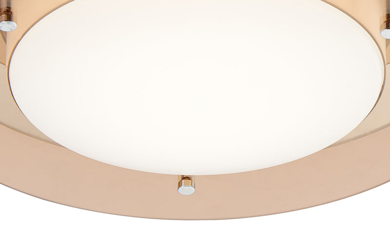 Regal lighting SL-2233 1 Light Flush LED Ceiling Light Amber And Mirror IP44