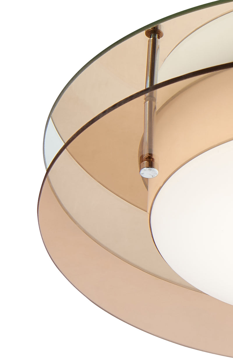 Regal lighting SL-2233 1 Light Flush LED Ceiling Light Amber And Mirror IP44