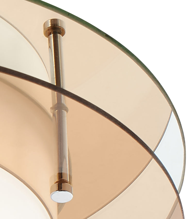 Regal lighting SL-2233 1 Light Flush LED Ceiling Light Amber And Mirror IP44