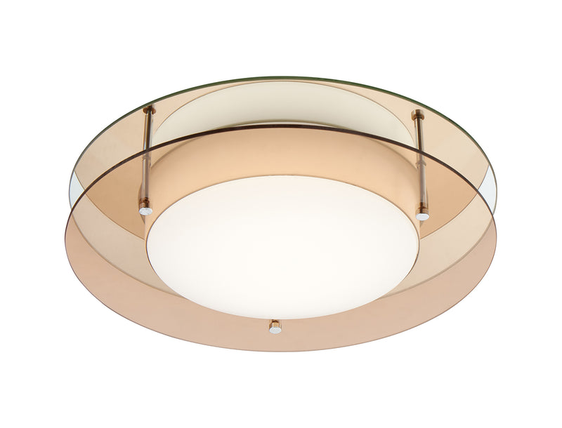 Regal lighting SL-2233 1 Light Flush LED Ceiling Light Amber And Mirror IP44
