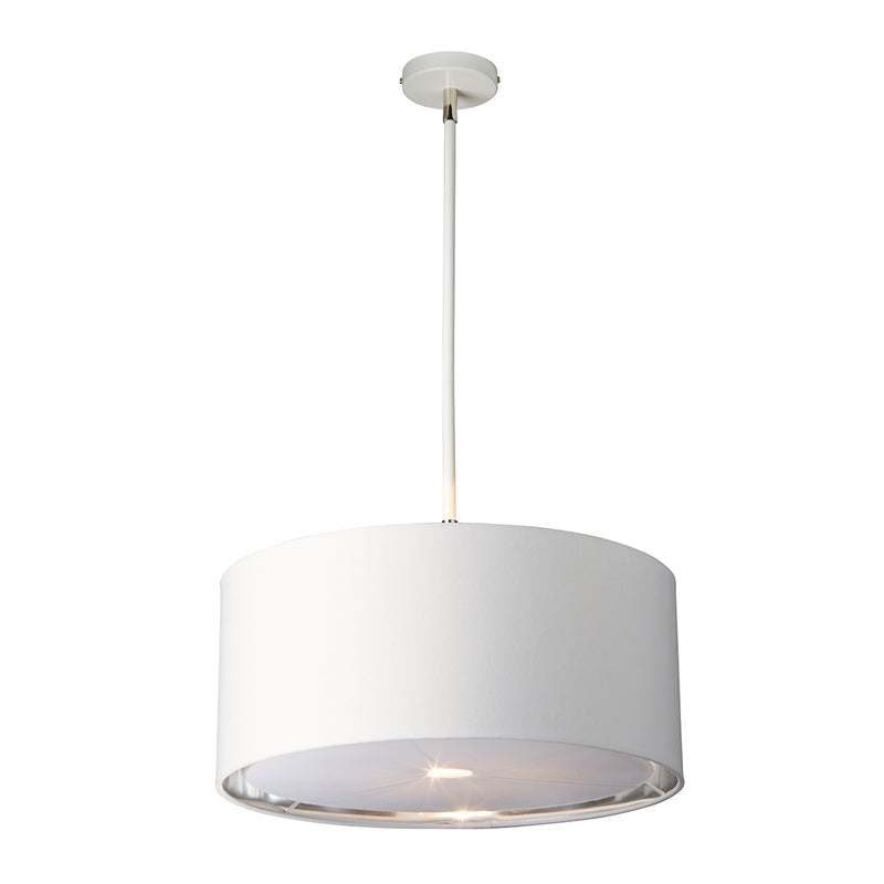 white fabric ceiling light