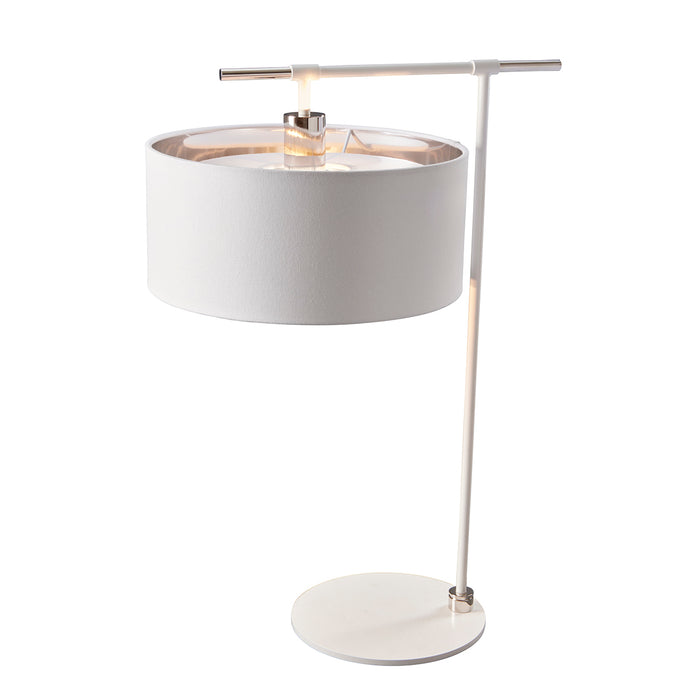white fabric desk lamp