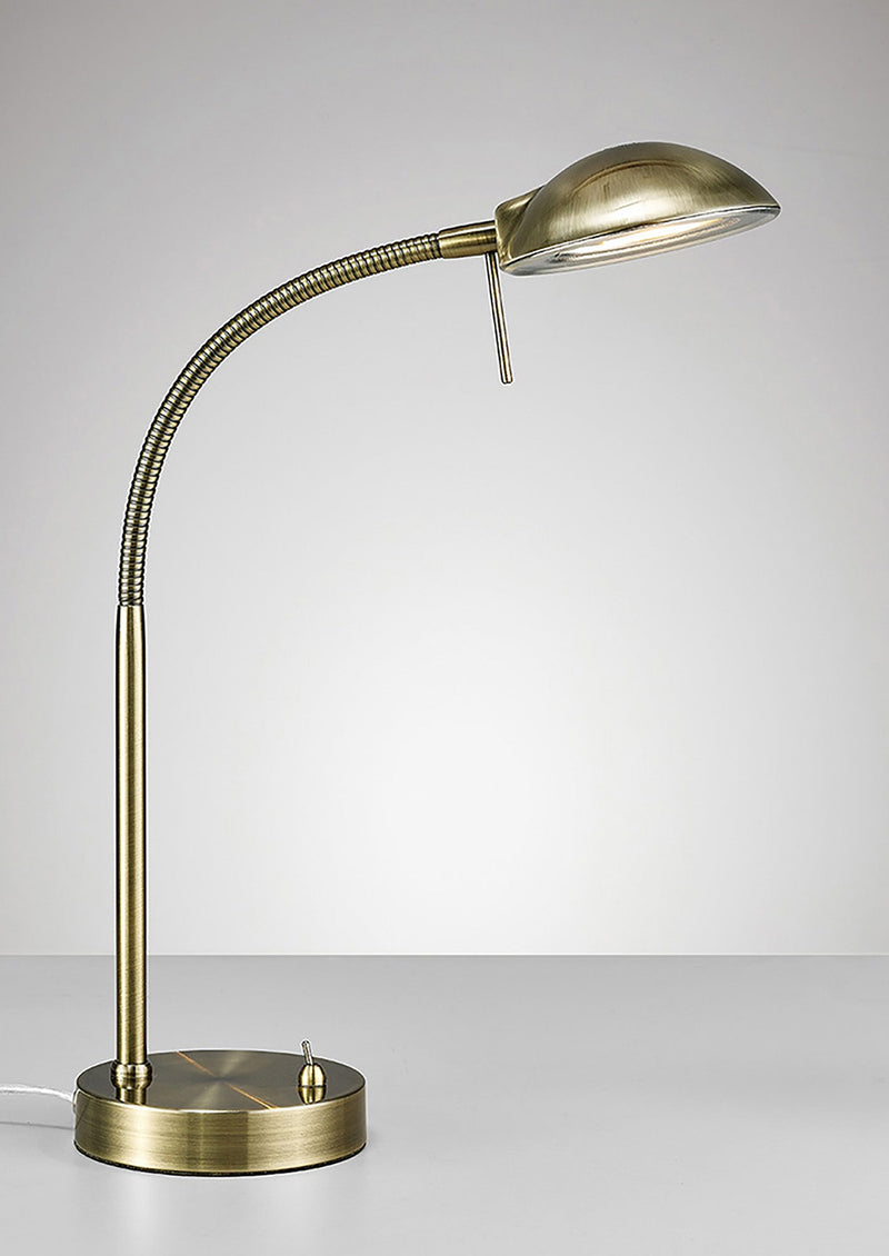 Deco Bamberg Table Lamp 1 Light G9 Antique Brass • D0119
