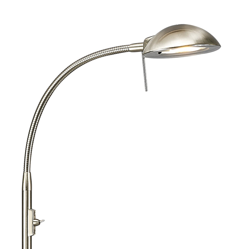 Deco Bamberg Floor Lamp 1 Light G9 Satin Nickel • D0120