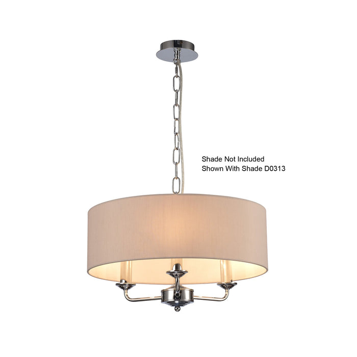 Deco Banyan 3 Light Multi Arm Pendant Without Shade, c/w 2m Chain, E14 Polished Chrome • D0354