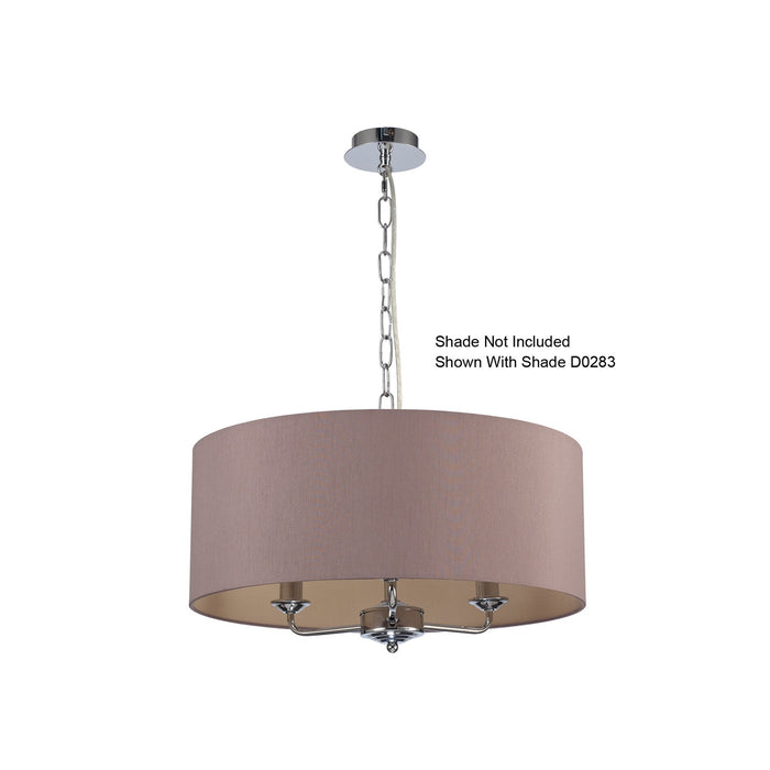 Deco Banyan 3 Light Multi Arm Pendant Without Shade, c/w 2m Chain, E14 Polished Chrome • D0354