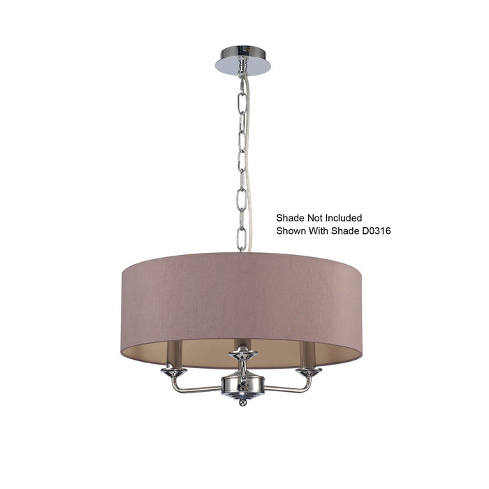 Deco Banyan 3 Light Multi Arm Pendant Without Shade, c/w 2m Chain, E14 Polished Chrome • D0354