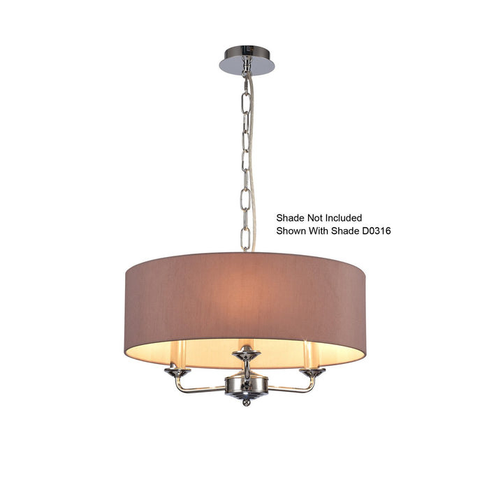 Deco Banyan 3 Light Multi Arm Pendant Without Shade, c/w 2m Chain, E14 Polished Chrome • D0354