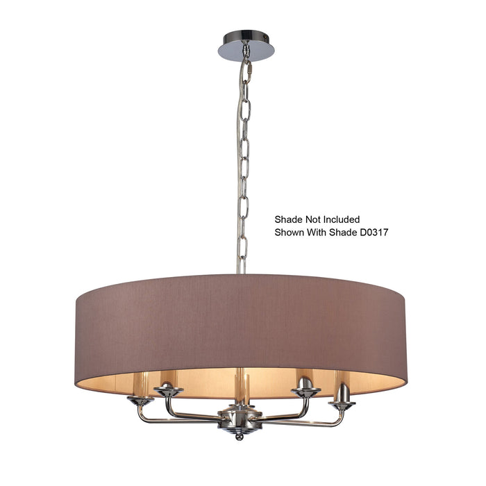 Deco Banyan 5 Light Multi Arm Pendant Without Shade, c/w 2m Chain, E14 Polished Chrome • D0357