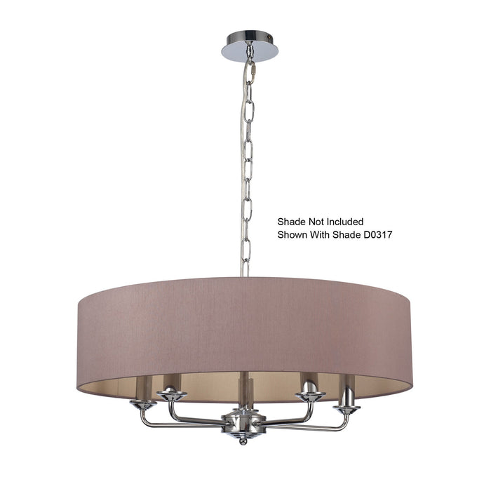 Deco Banyan 5 Light Multi Arm Pendant Without Shade, c/w 2m Chain, E14 Polished Chrome • D0357