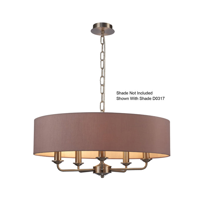 Deco Banyan 5 Light Multi Arm Pendant Without Shade, c/w 2m Chain, E14 Satin Nickel • D0359