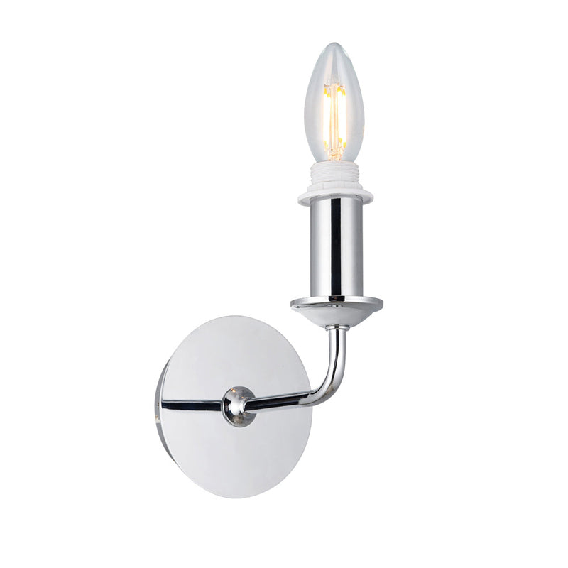 Deco Banyan 1 Light Switched Wall Lamp Without Shade, E14 Polished Chrome • D0360