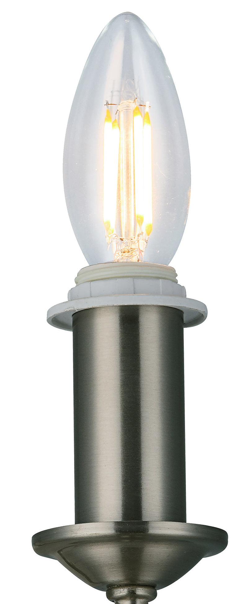 Deco Serena Round Cylinder, 120 x 200mm Faux Silk Fabric Shade, White • D0572