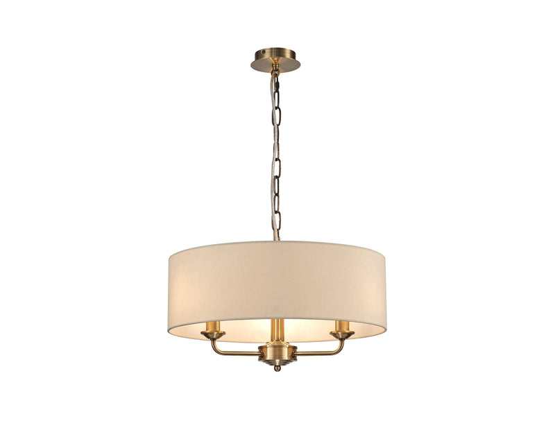 Deco Banyan 3 Light Multi Arm Pendant Without Shade, c/w 2m Chain, E14 Antique Brass • D0355
