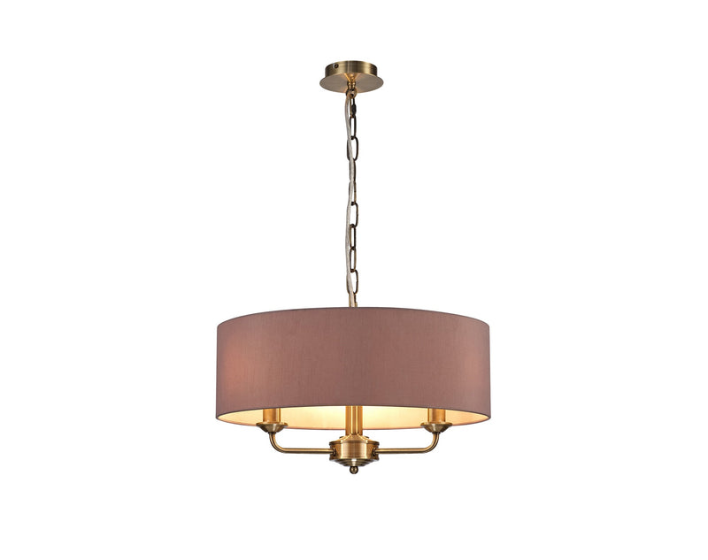 Deco Banyan 3 Light Multi Arm Pendant Without Shade, c/w 2m Chain, E14 Antique Brass • D0355