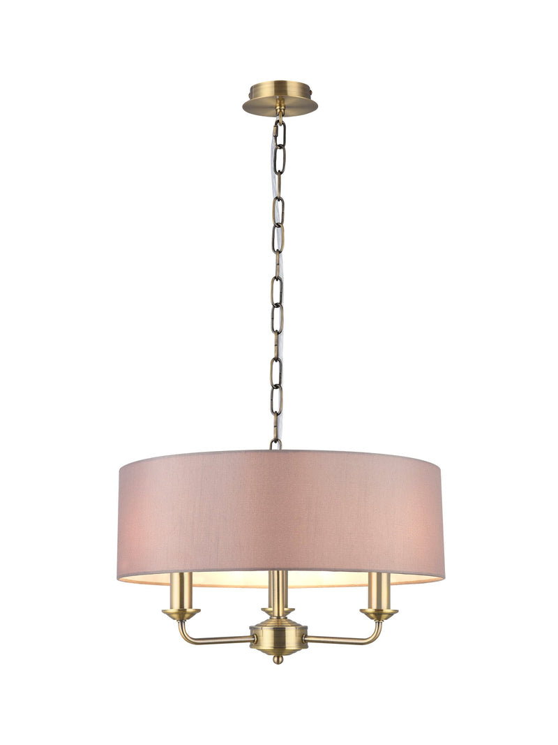 Deco Banyan 3 Light Multi Arm Pendant Without Shade, c/w 2m Chain, E14 Antique Brass • D0355